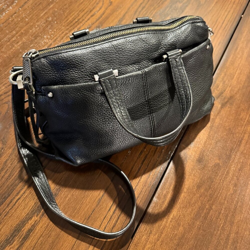 Rebecca Minkoff Black Pebbled Leather Crossbody Satchel